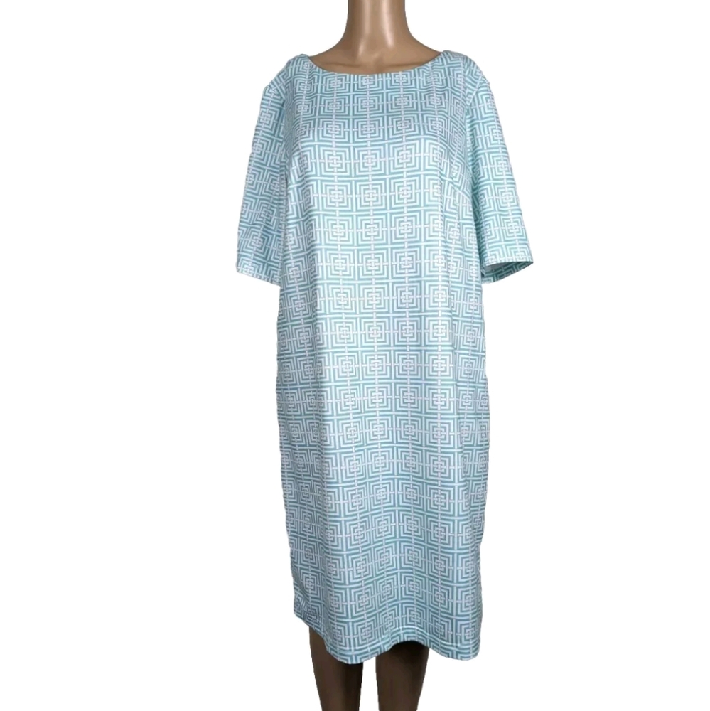 Elizabeth McKay short sleeve shirt dress size L